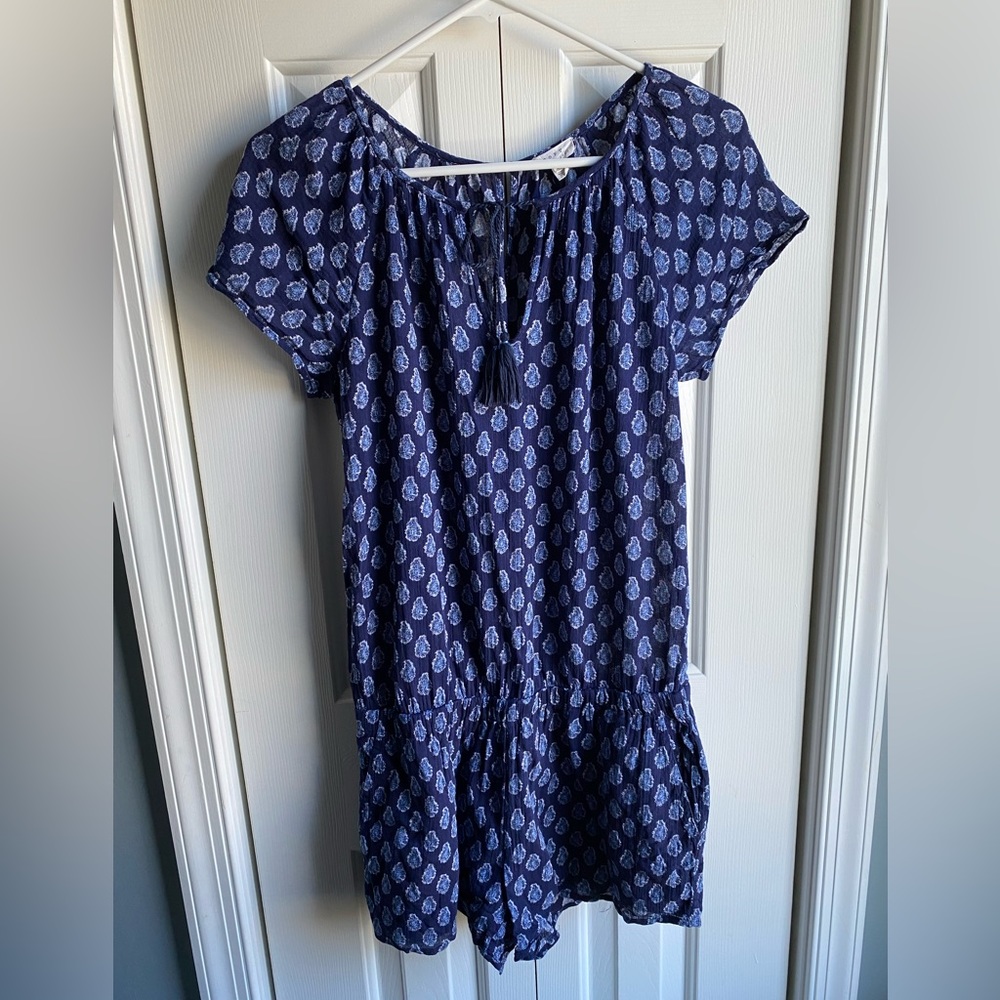 Soft Joie Spica B Romper Dark Navy Short Sleeve Shorts Romper Boho Size XS